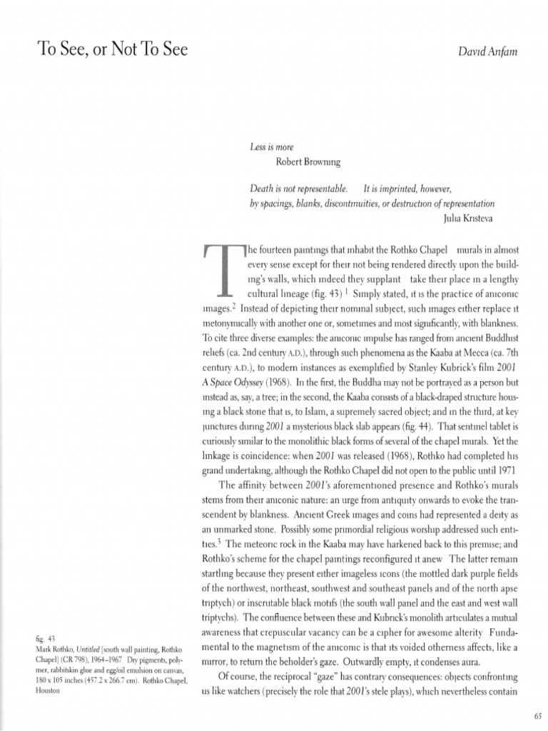 To See or Not To See - Rothko | PDF | Michelangelo | Leonardo Da Vinci