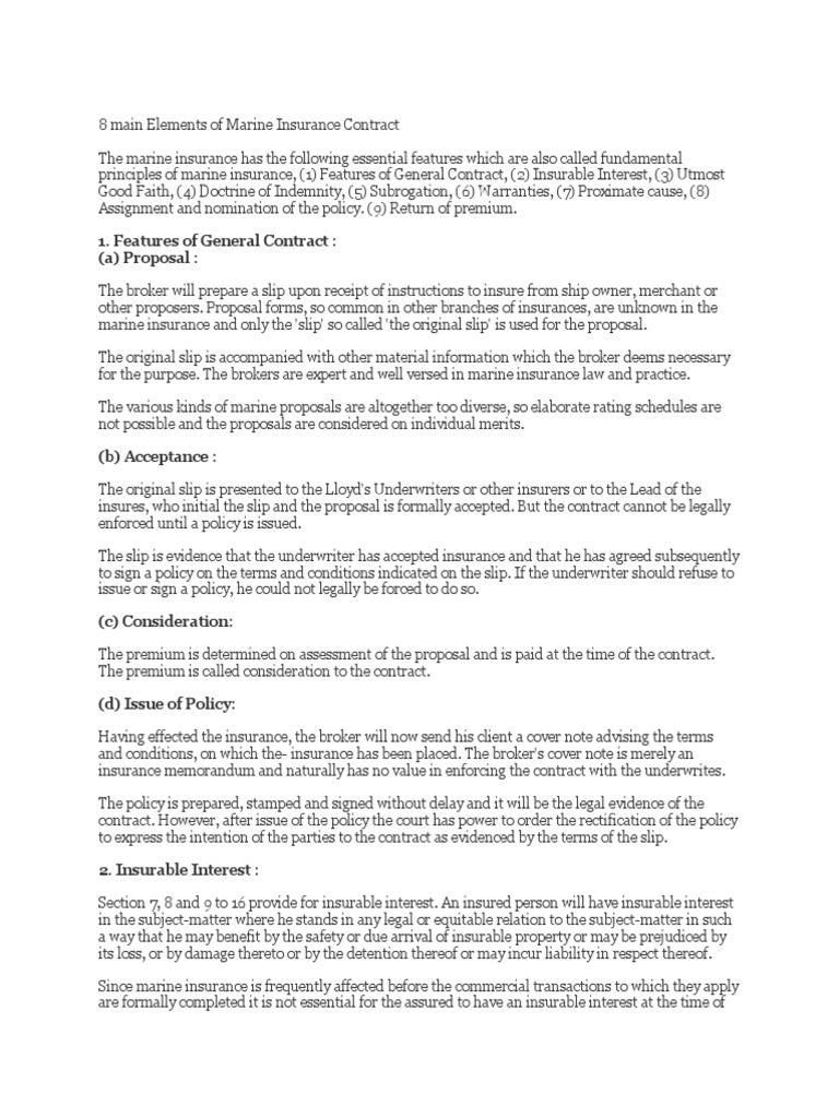 8-main-elements-of-marine-insurance-contract-pdf-insurance-indemnity