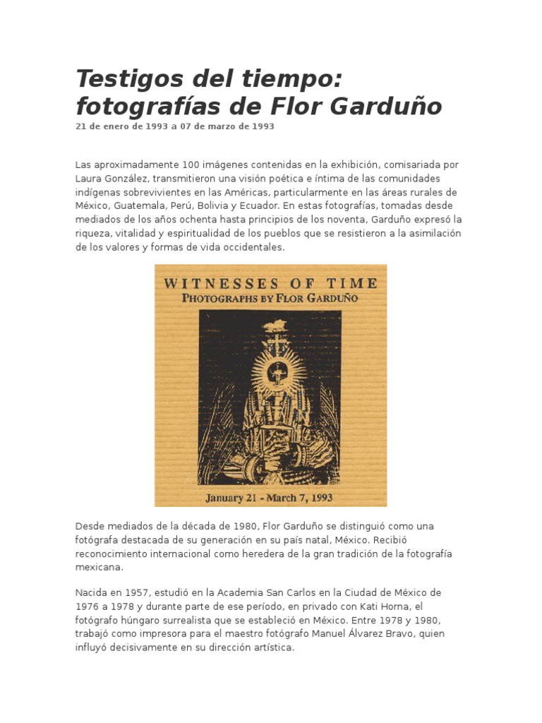 Informacion para La Expo de Flor Garduño Por Eli | PDF | Pinturas