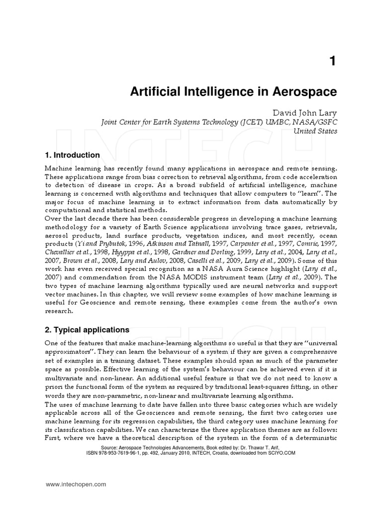 Artificial Intelligence in Aerospace | PDF | Support Vector Machine ...