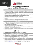 Ibgp 2017 Cissul Mg Assistente Administrativo Prova