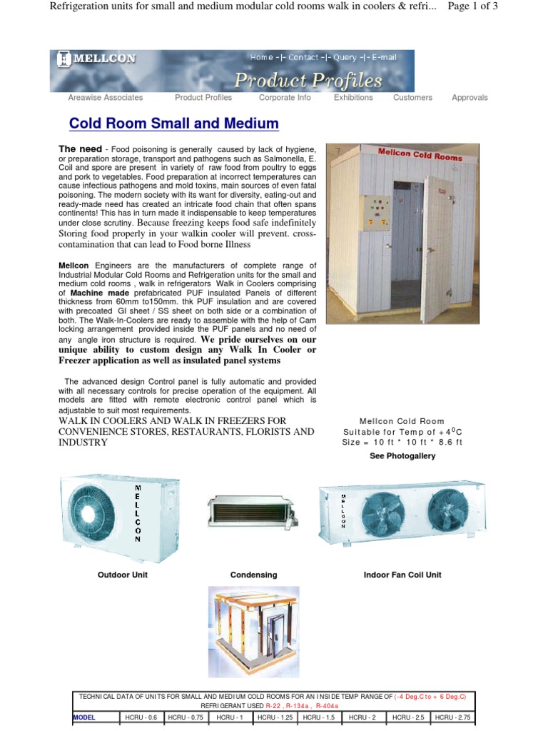 Cold Room Unit Refrigeration Refrigerator