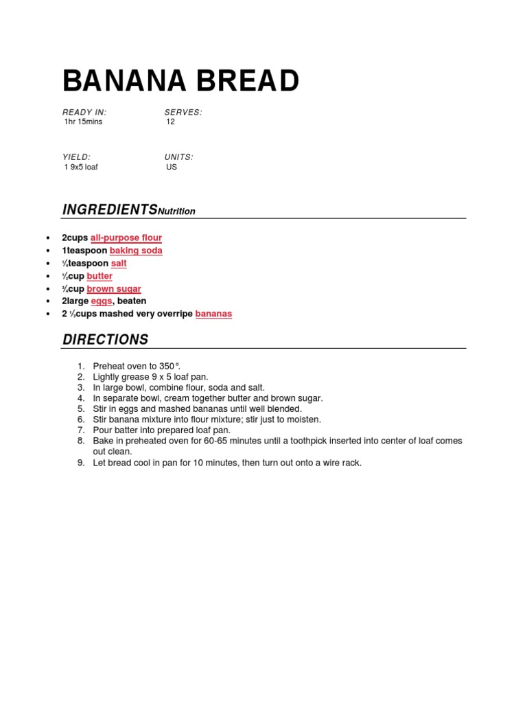 Banana Bread PDF