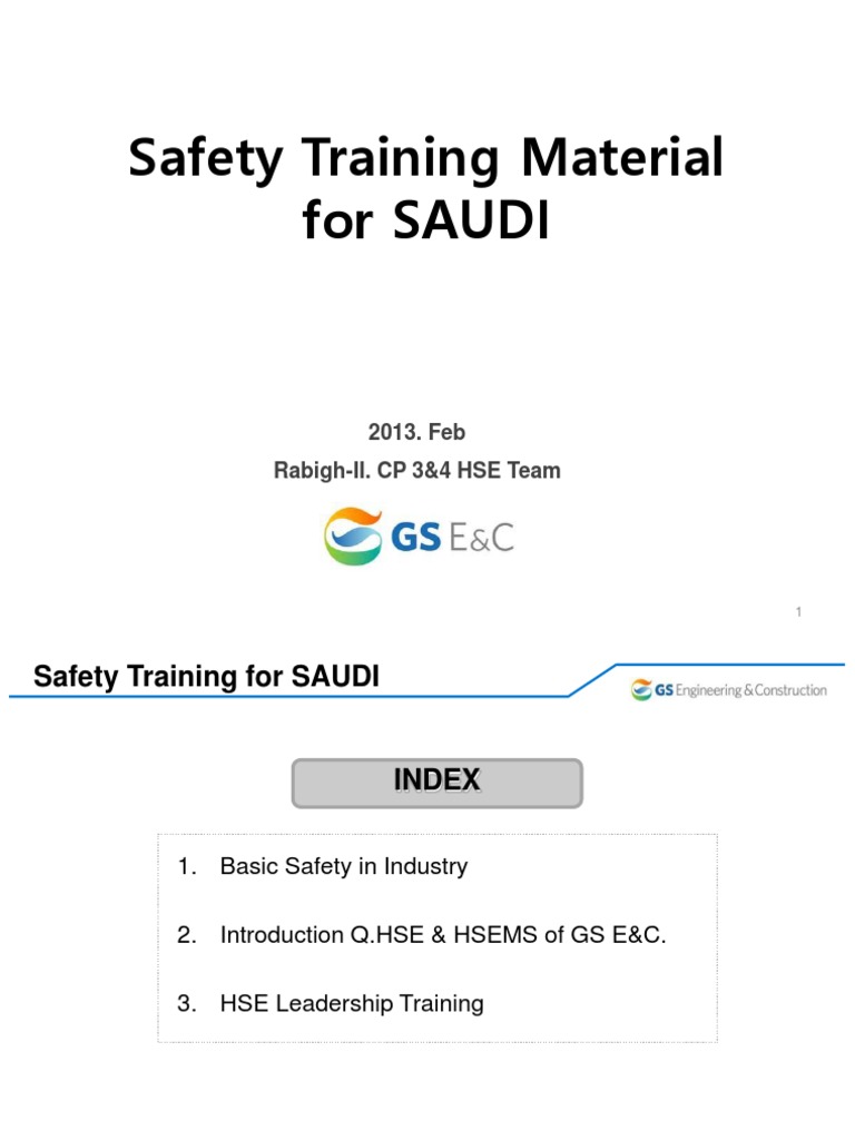 Safety Training MaterialSec. 1 Saudi PRC PDF Occupational Safety