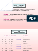 Types of Solutions and Concentration Expressions