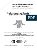 Sistema Informático Perinatal (SIP): Historia Clínica Perinatal (HCP): Formulario Complementario para Mujeres en Situación de Aborto: Instrucciones de llenado y definición de términos