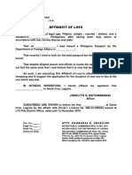 Affidavit of Loss Form-3