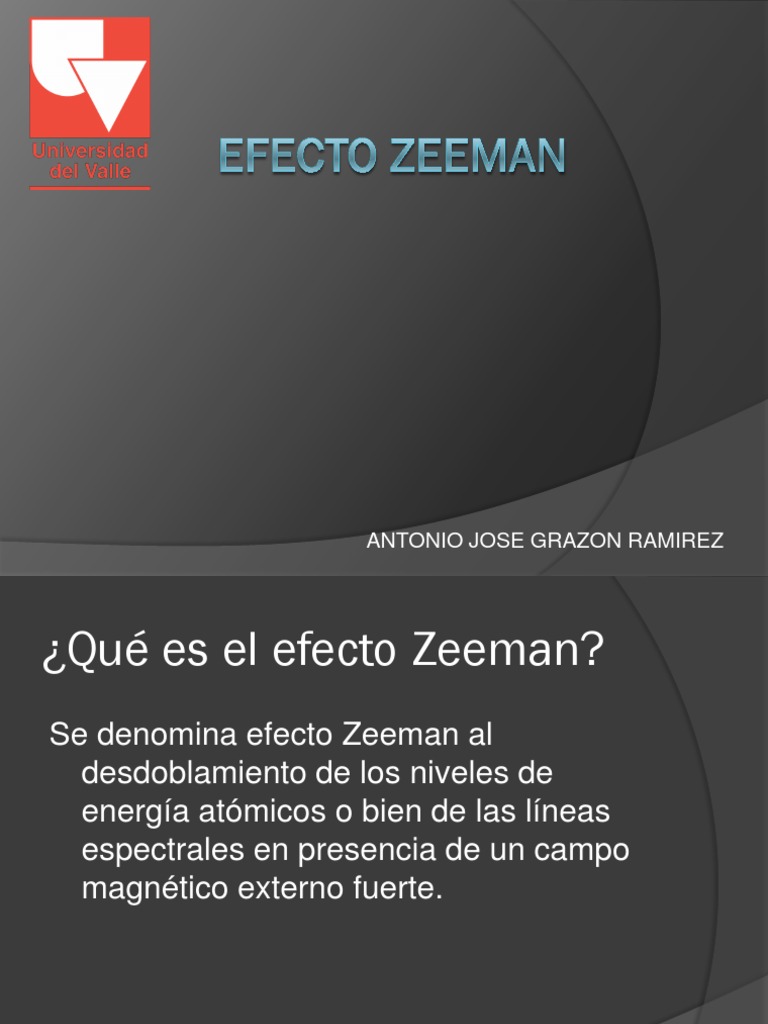 Efecto Zeeman Filosofía natural Física Aplicada e Interdisciplinaria