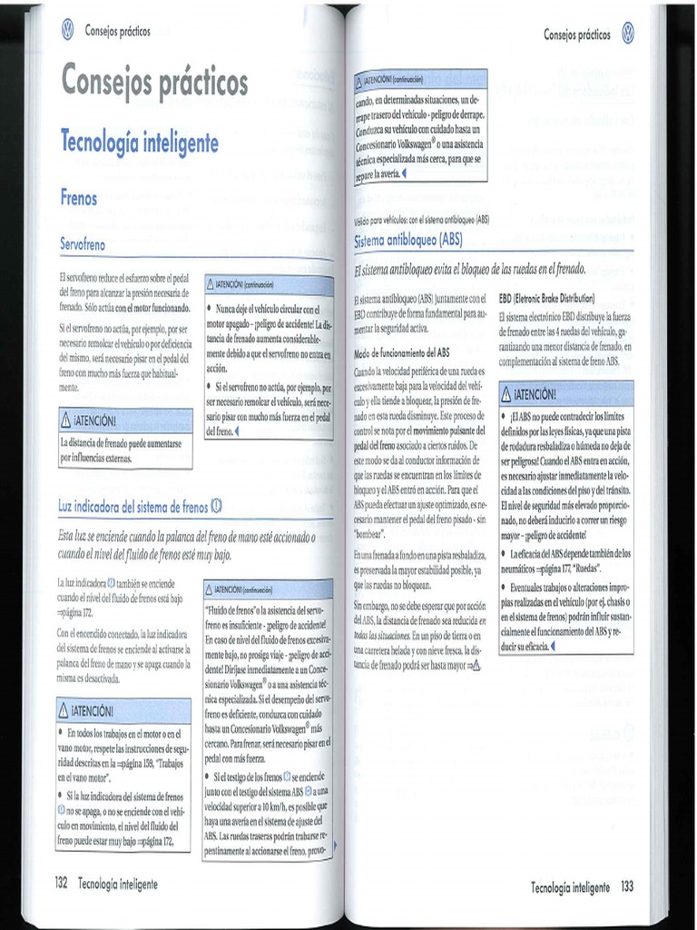 Su Vehículo Tiene Servofreno Cuando Apague El Motor Qué Ocurre Manual de Usuario Volkswagen Fox | PDF