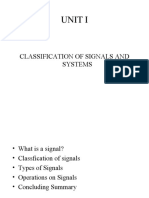 Unit I: Classification of Signals and Systems