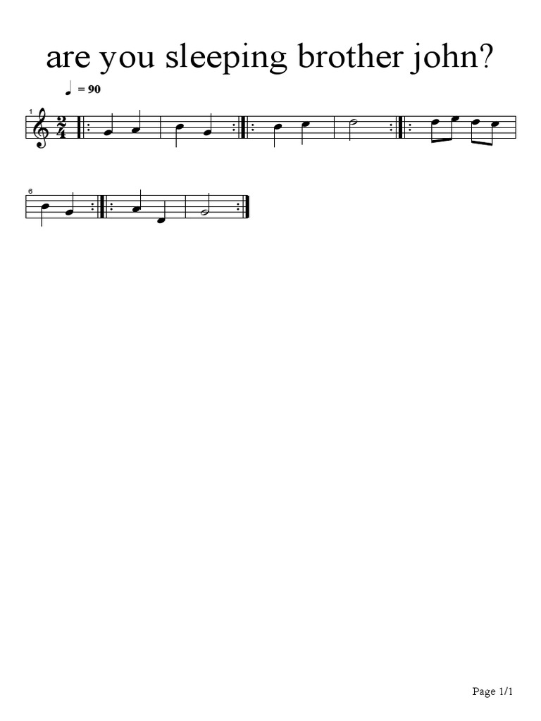 Are You Sleeping Brother John PDF