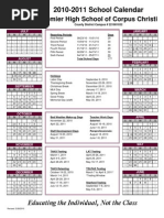 2010-2011 Calendar Amarillo | PDF | Schools | Observances