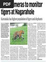 More Cameras To Monitor Tigers at Nagarahole: Karnataka Has Highest Population of Tigers and Elephants