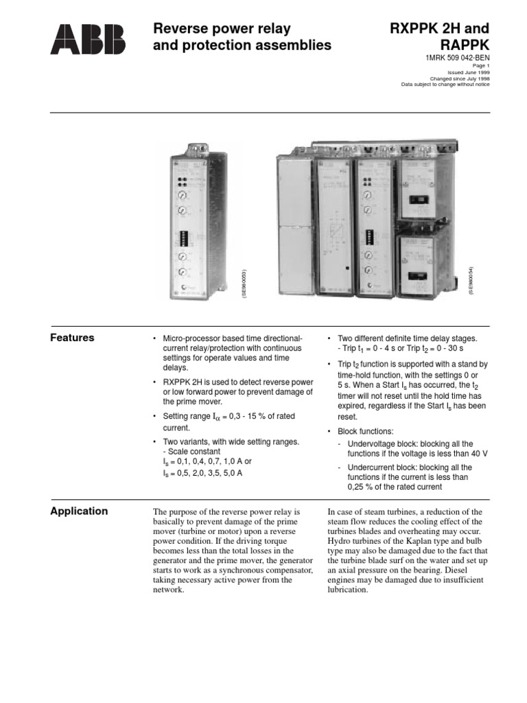 Reverse Power Relay RXPPK 2H Overview | PDF | Relay | Electromagnetic ...