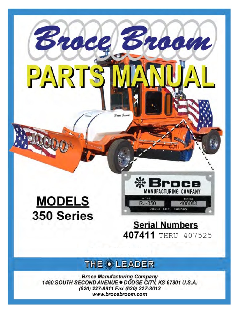 350 Series Broce Broom Parts PDF Brake Steering