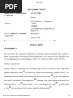 0604 A.C. No. 7622, Marjorie Samanniego v. Atty. Andrew Ferrer, June 18, 2008