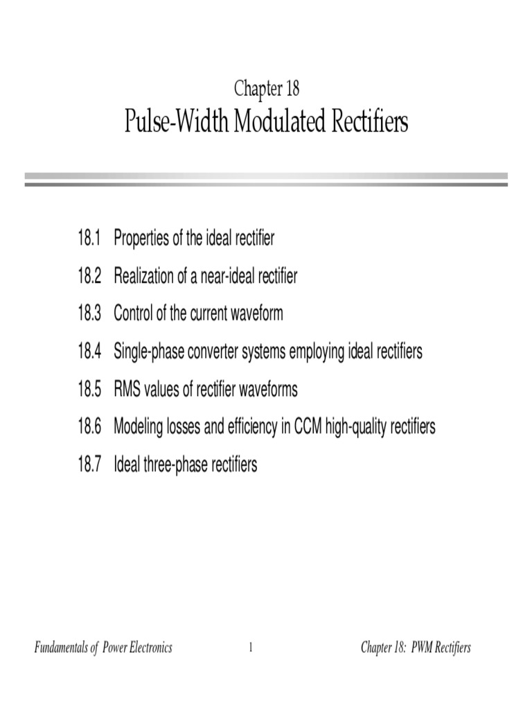 PulseWidth Modulated Rectifiers Fundamentals of Power Electronics