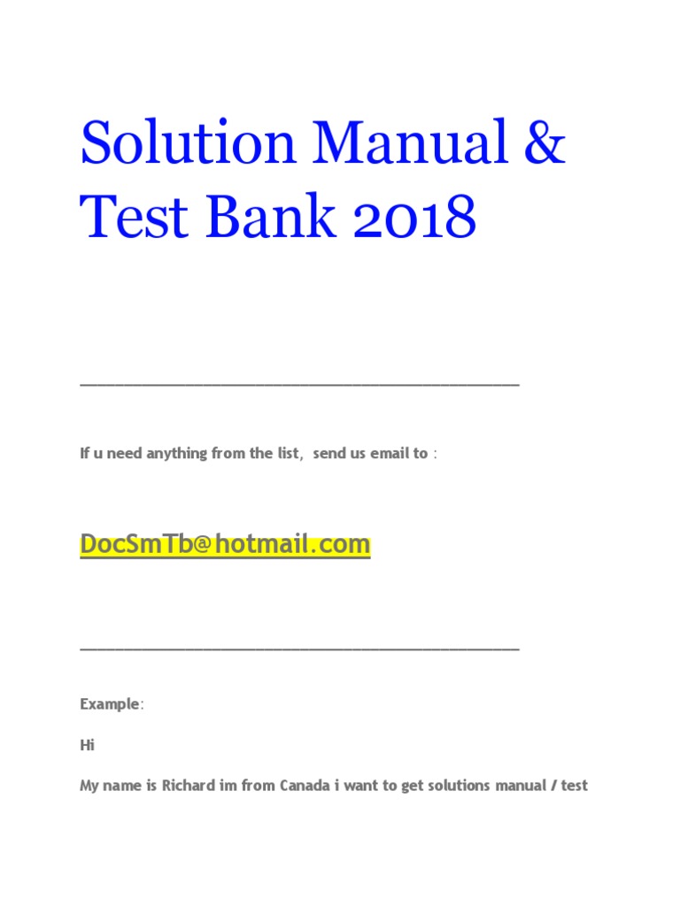 Solution Manual & Test Bank 2018 | PDF | Html | Business