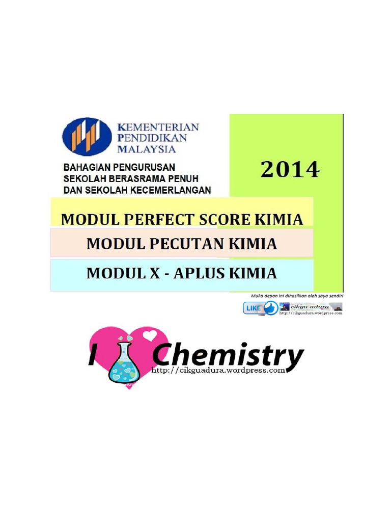 Modul Perfect Score Dan Pecutan Kimia Serta Xa Plus SBP 2014 With Skema ...