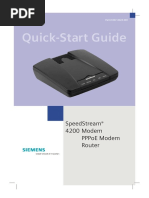 Quick-Start Guide: Speedstream 4200 Modem Pppoe Modem Router