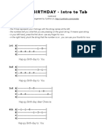 HAPPY BIRTHDAY Intro To Tab - Ukulele Chord Chart PDF