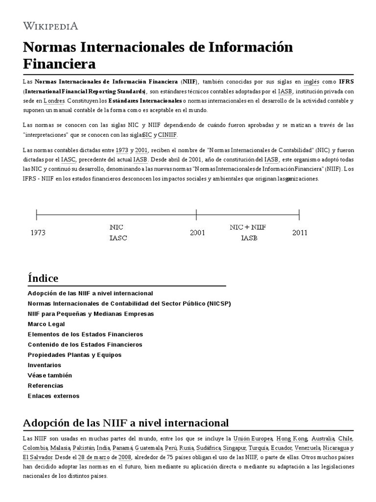 Normas Internacionales de Información Financiera | PDF | normas ...