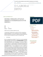 Abogado Laboralista - Luis Huerto_ Modelo Demanda Nulidad Despido e Indemnizacion Por Despido