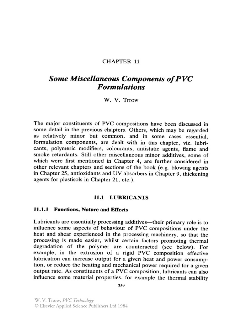 PVC Technology Chapter 11 PDF Polyvinyl Chloride Deformation
