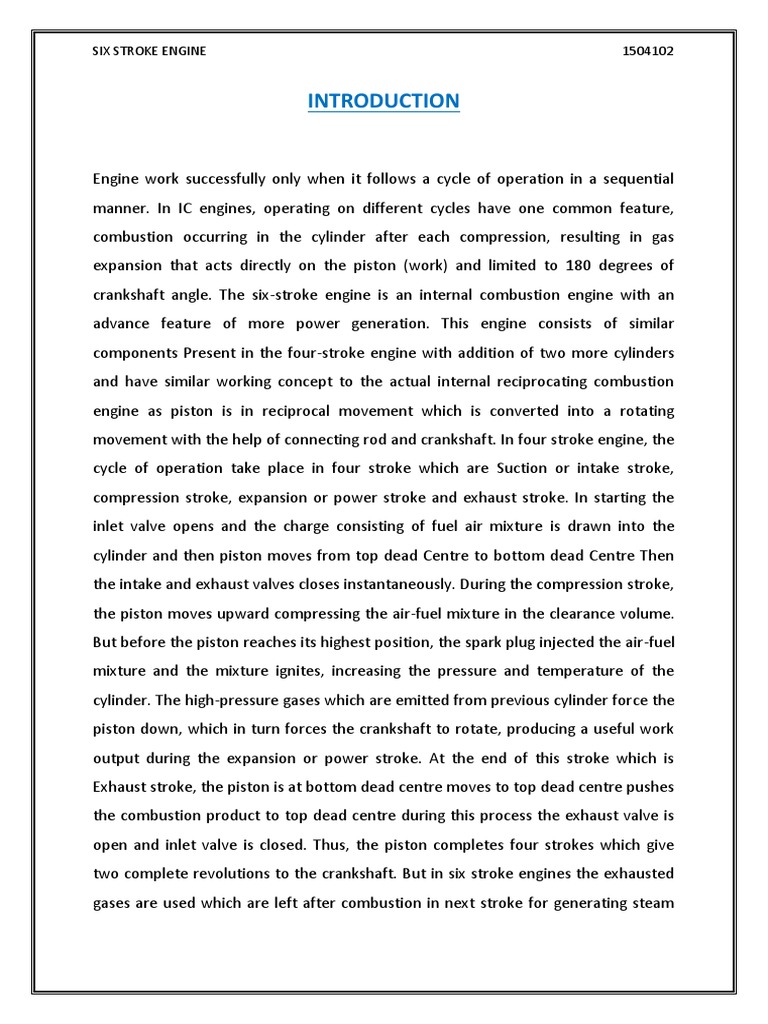 Seminar Report 2ND Part | PDF | Internal Combustion Engine | Piston