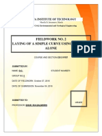 Fieldwork No. 2 Laying of A Simple Curve Using The Tape Alone