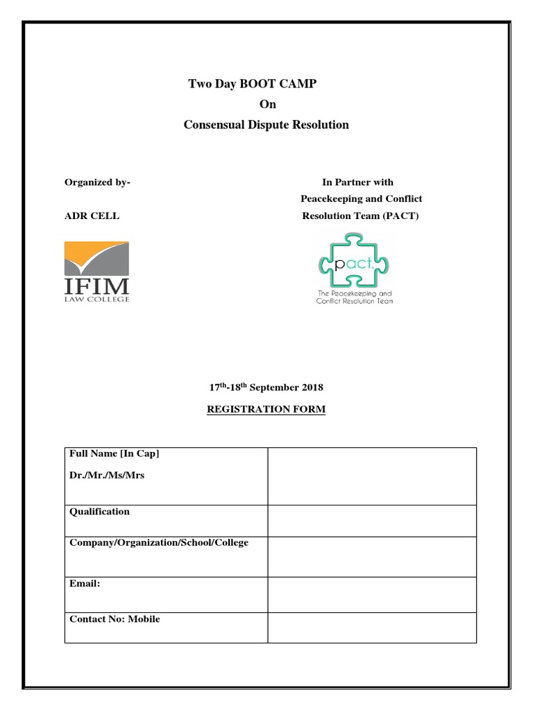 Registration Form Camp | PDF
