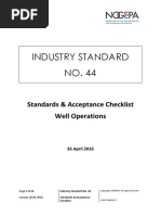 Standard 44 Standards and Acceptance Checklist Well Operations