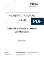 Standard 44 Standards and Acceptance Checklist Well Operations