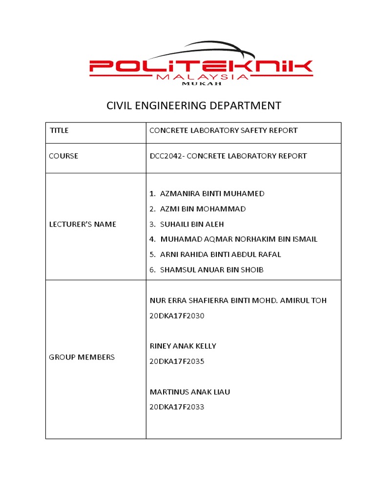 Concrete Lab Safety Guide | PDF