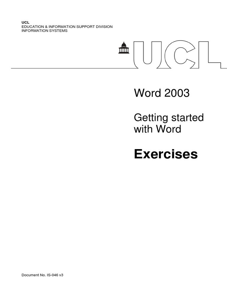 Getting Started With Word - Exercises | PDF | Menu (Computing ...