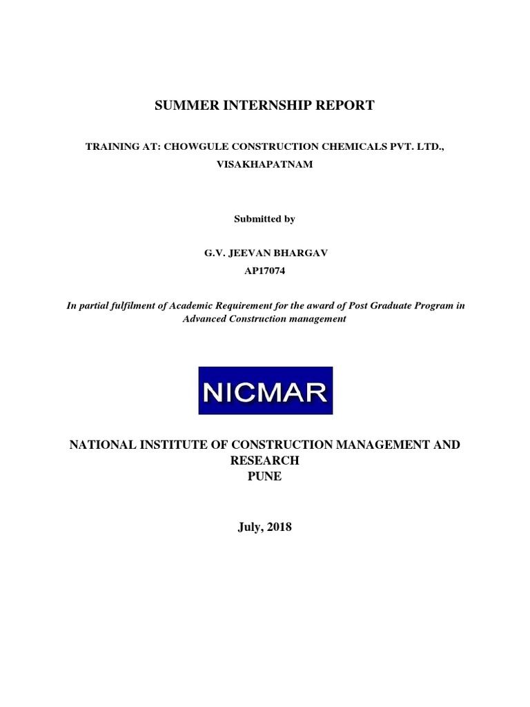 My Report On Nhai Project PDF