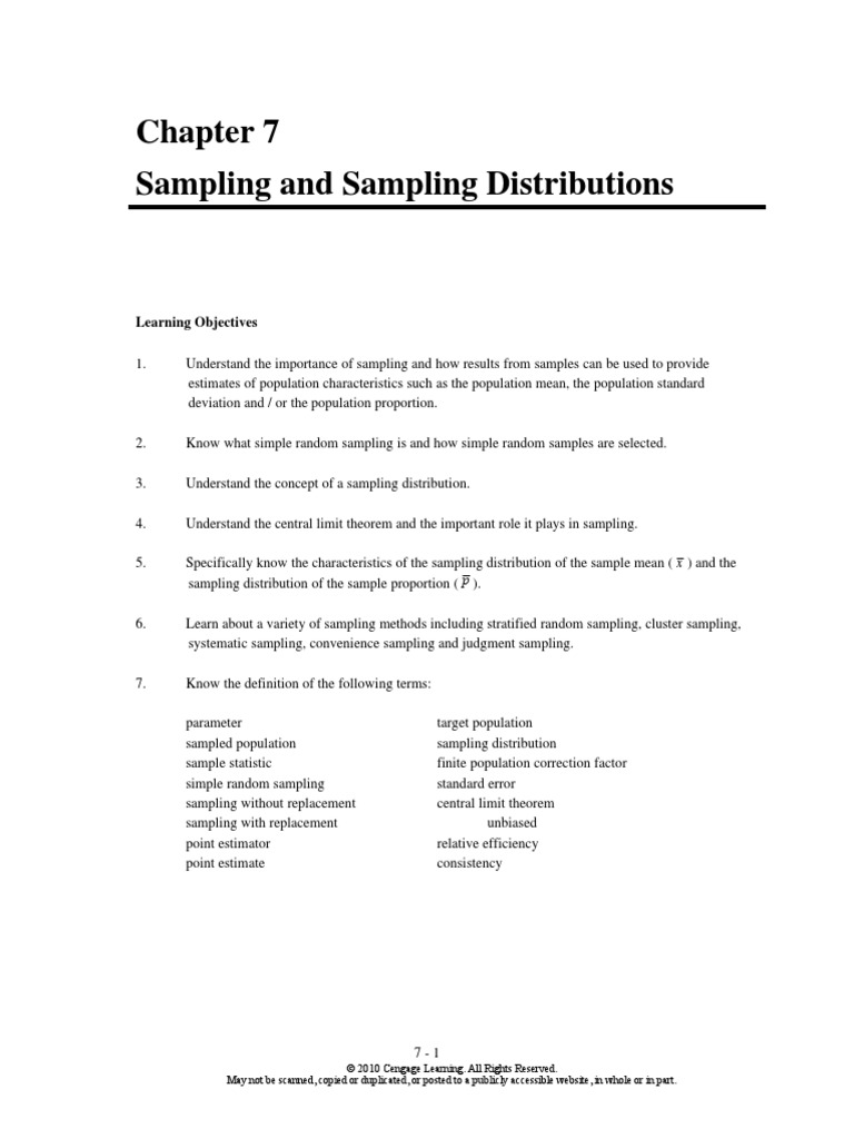 Chapter 7 Sampling and Sampling Distributions | PDF | Standard Error ...