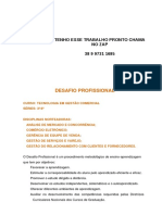 Desafio Profissional Curso: Tecnologia em Gestão Comercial Séries: 3 /4