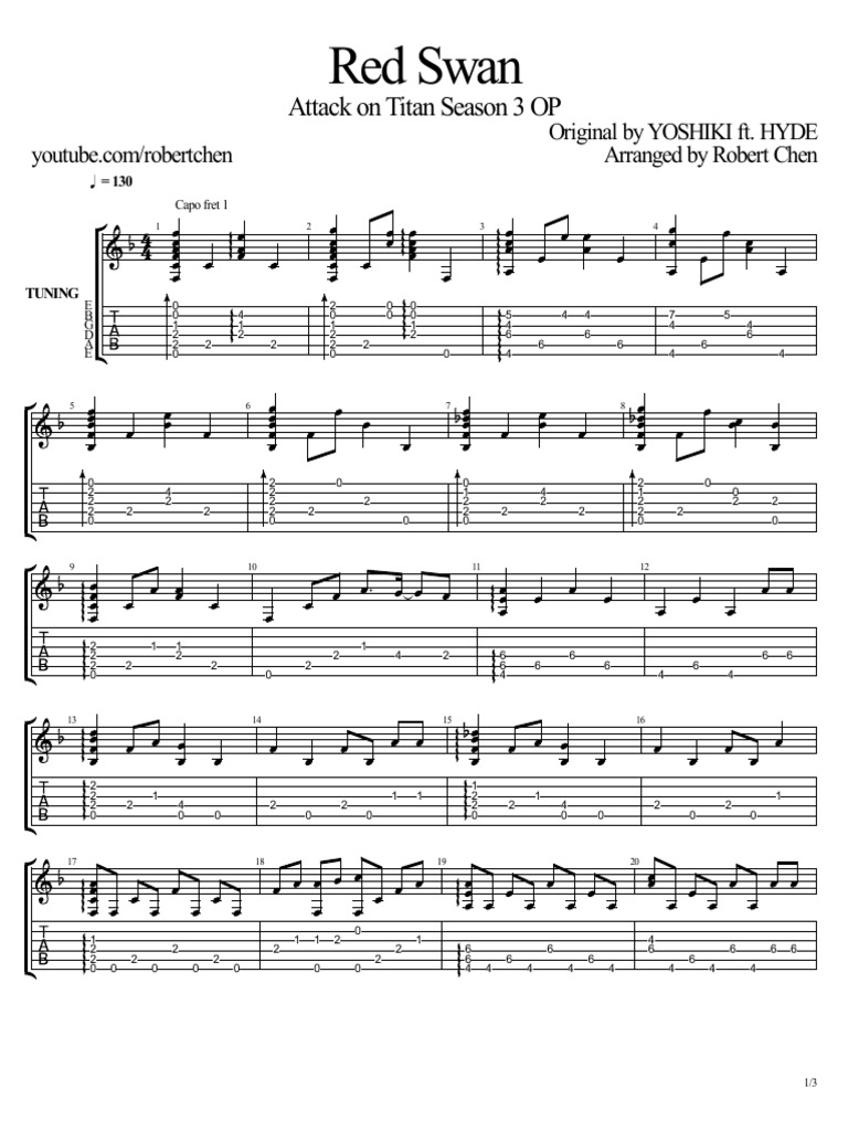 Attack On Titan S3 Op Red Swan 1 Pdf Irish Musical Instruments European Musical Instruments