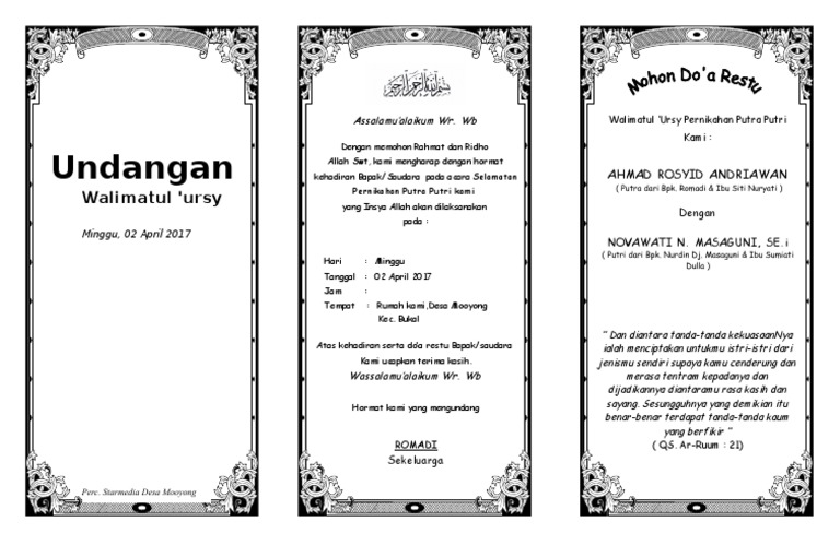 Undangan Walimatul Ursy