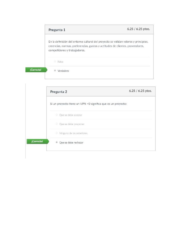 Examen Parcial Semana 4 Formulacion y Evaluacion de Proyectos | PDF