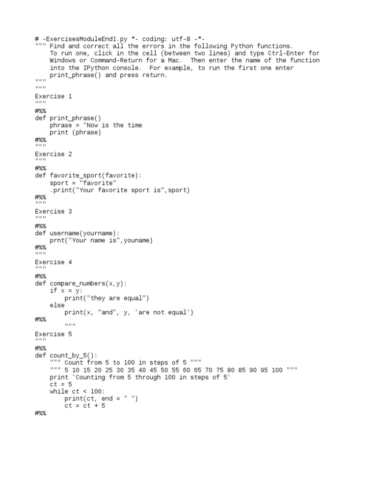 Exercises Module End 1 | PDF