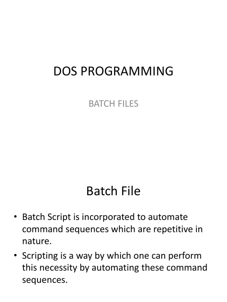 Dos Programming | PDF | Command Line Interface | Computer Architecture
