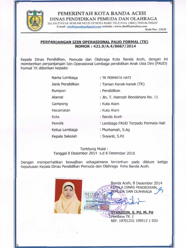 Ijin Paud Permata Hati