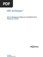 MSC SimDesigner™ 2010.2 Workbench Edition for CATIA® V5 R19 Release Guide