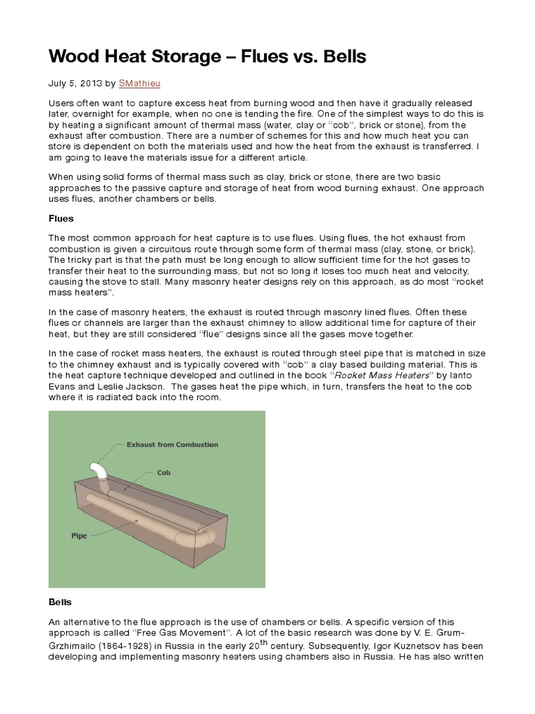 Wood Heat Storage: Flues vs. Bells | PDF | Chimney | Stove