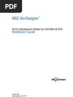 MSC SimDesigner™ 2010.2 Workbench Edition for CATIA® V5 R19 Installation Guide