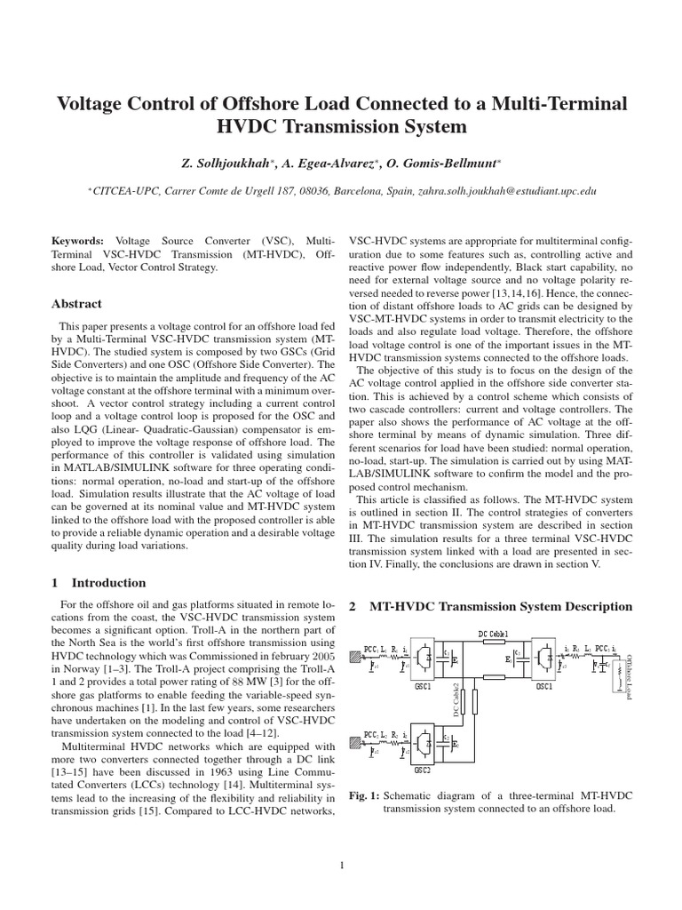 Offshore Load Voltage Control | PDF | High Voltage Direct Current ...