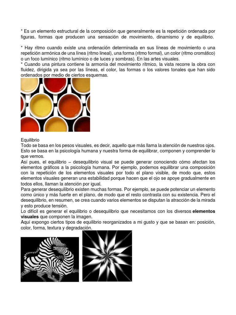 Ritmo y Equilibrio en el Arte Visual | PDF | Ritmo | Composición (artes  visuales), image size:768x1024