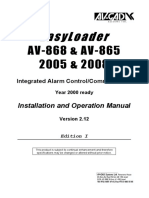 Alarma AV-GAD - AV865 & AV868 2005 y 2008 Installation Manual v2.12